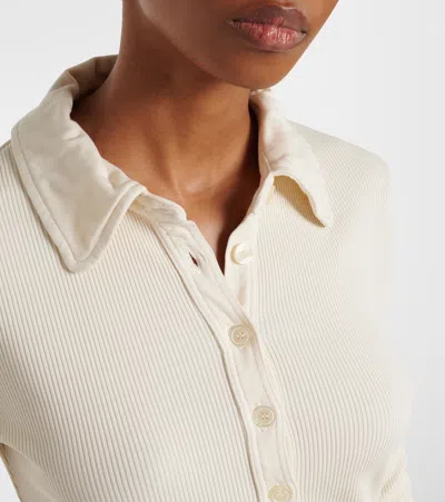 Citizen Of Humanity Citizens Of Humanity Brea 60 Ribbed Polo T-shirt In Brown