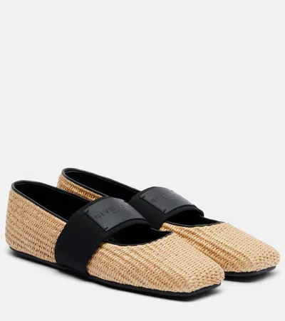 Givenchy Women's Sliced Square Raffia-effect Ballerinas In Multi