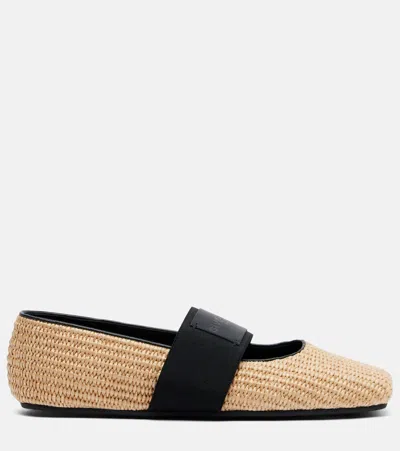 Givenchy Women's Sliced Square Raffia-effect Ballerinas In Multi