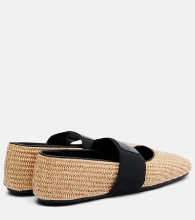 Givenchy Women's Sliced Square Raffia-effect Ballerinas In Multi
