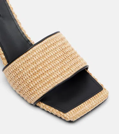 Givenchy Tape 65mm Raffia-effect Heeled Mules In Brown