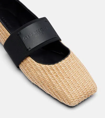 Givenchy Women's Sliced Square Raffia-effect Ballerinas In Multi
