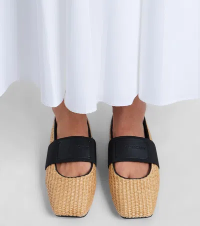 Givenchy Women's Sliced Square Raffia-effect Ballerinas In Multi