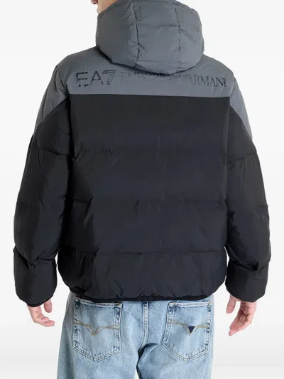 Ea7 Padded Hooded Jacket In Multi
