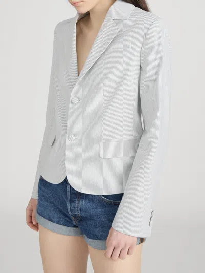 Frame The Stripe Classic Blazer In Blue