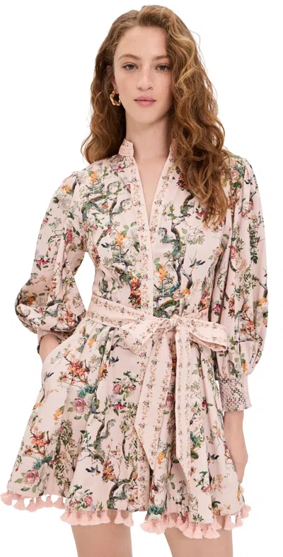 Alice And Olivia Lucy Mini Shirt Dress Sunset Grove English Rose In Multi