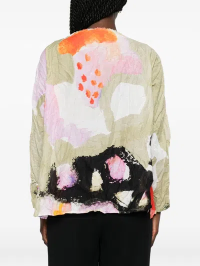 Daniela Gregis Abstract-print Crinkled Blouse In Multi