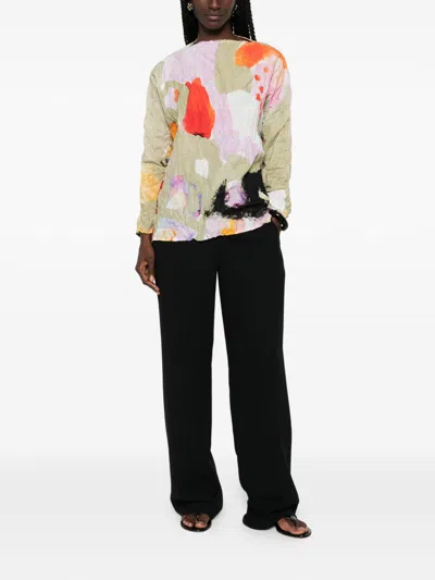 Daniela Gregis Abstract-print Crinkled Blouse In Multi