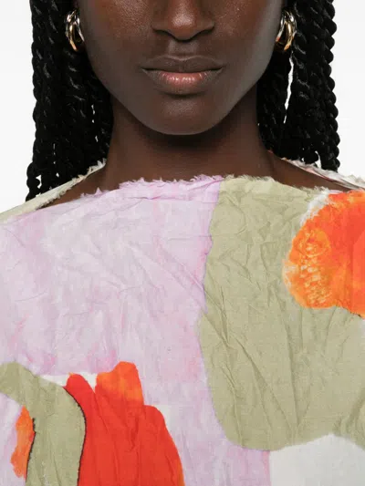 Daniela Gregis Abstract-print Crinkled Blouse In Multi