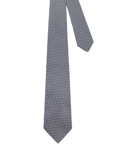 Kiton Silk Tie In Blue