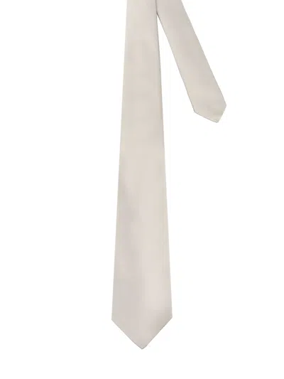 Kiton Silk Tie In Neutral