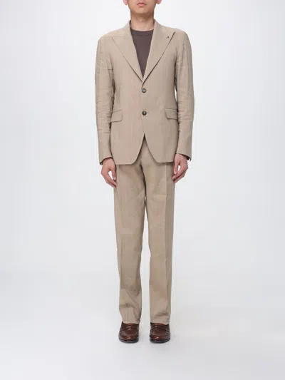 Tagliatore Pinstripe-pattern Single-breasted Suit In Gold
