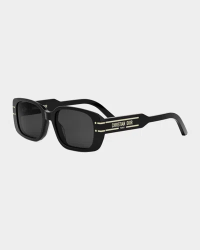 Dior Signature S1 Rectangular Sunglasses In Black