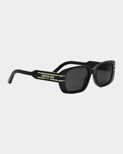 Dior Signature S1 Rectangular Sunglasses In Black