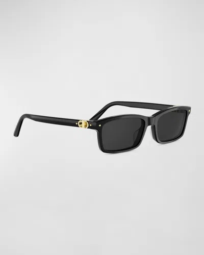 Dior Petit Cd S1i Acetate Rectangular Sunglasses In Black