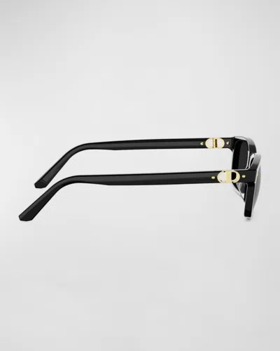 Dior Petit Cd S1i Acetate Rectangular Sunglasses In Black
