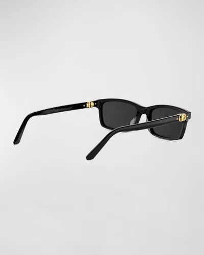 Dior Petit Cd S1i Acetate Rectangular Sunglasses In Black