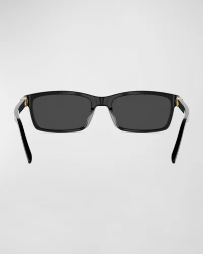 Dior Petit Cd S1i Acetate Rectangular Sunglasses In Black