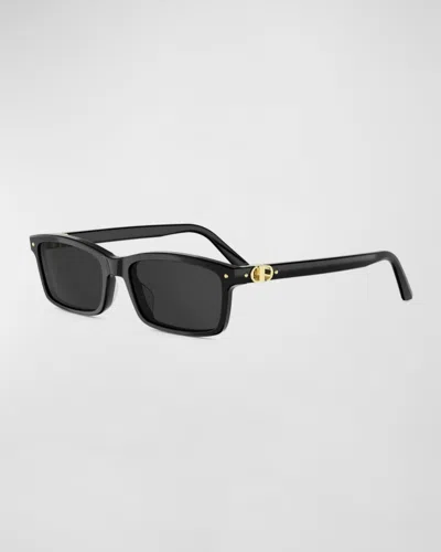 Dior Petit Cd S1i Acetate Rectangular Sunglasses In Black