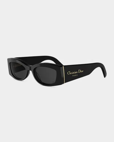 Dior Ombre S1i Acetate Rectangular Sunglasses In Black