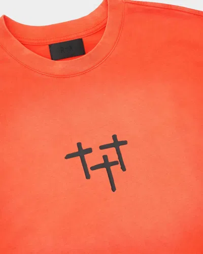 Rta Loris Double Layer Logo Graphic T-shirt In Orange
