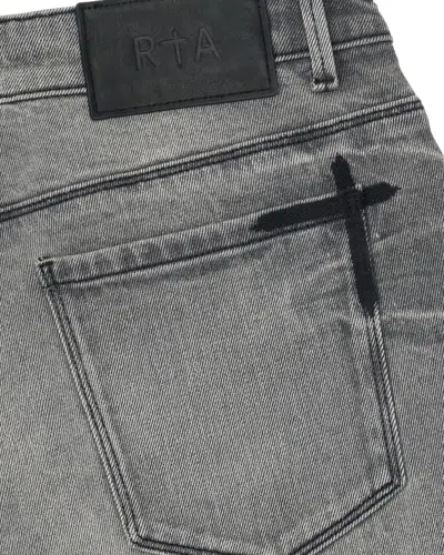 Rta Exodus Bryant Side Cross Skinny Jeans In Gray