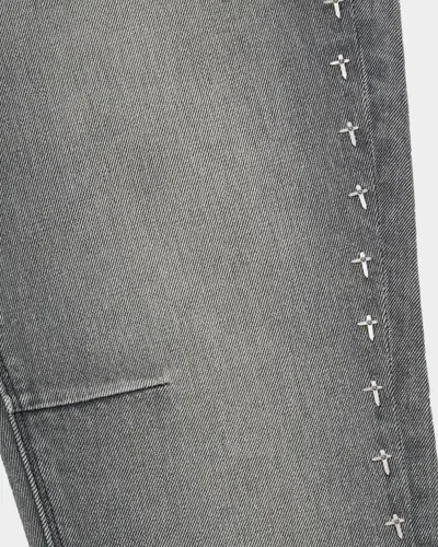 Rta Exodus Bryant Side Cross Skinny Jeans In Gray
