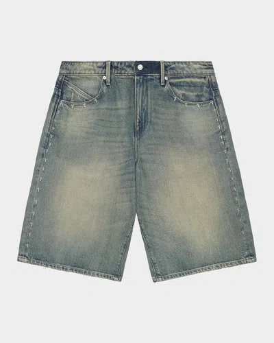 Rta Gustavo Oversize Denim Bermuda Shorts In Blue