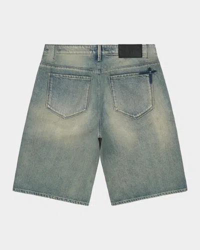 Rta Gustavo Oversize Denim Bermuda Shorts In Blue
