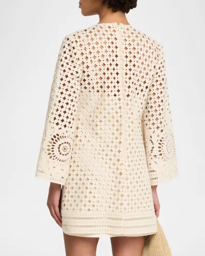 Zimmermann Indra Broderie Anglaise Cotton Mini Dress In Neutral