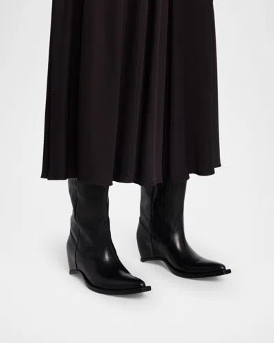 Maison Margiela Heel-less Western Leather Boots In Black