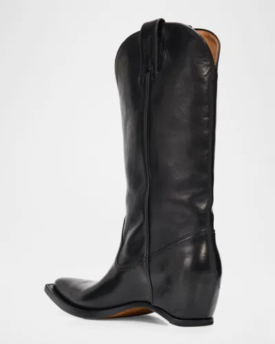 Maison Margiela Heel-less Western Leather Boots In Black