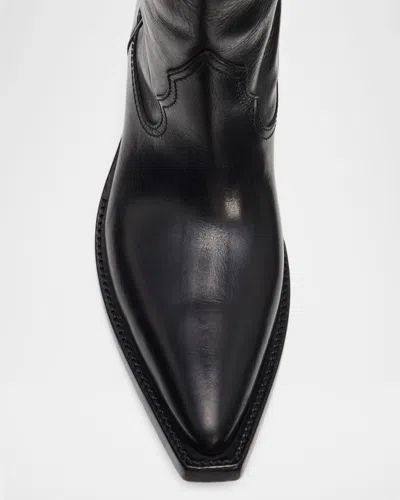 Maison Margiela Heel-less Western Leather Boots In Black