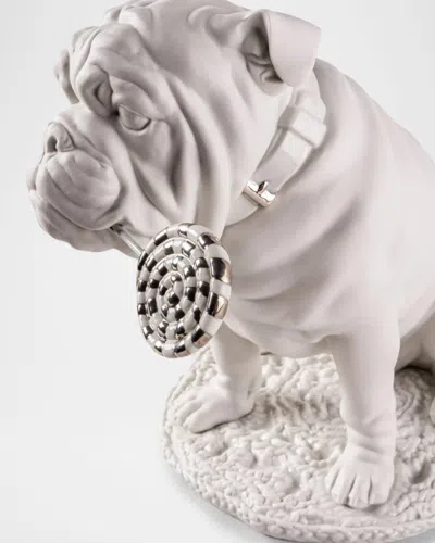 Lladrò Animals Bulldog With Lollipop Re Deco Porcelain Figurine In White