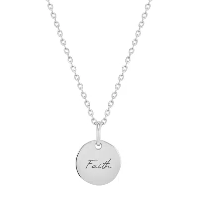 Silpada Caption This' 13 Mm Disc Pendant In Sterling Silver,  14" + 2" + 2" In Pink
