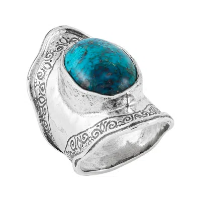 Silpada Great Discovers' Sterling Silver Compressed Turquoise Ring In Blue