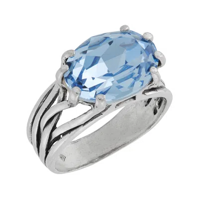 Silpada Cooling Touch' Sterling Silver Blue Crystal Ring