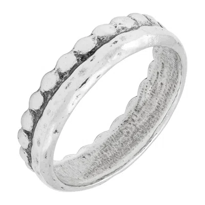Silpada Crown' Sterling Silver Band Ring In White