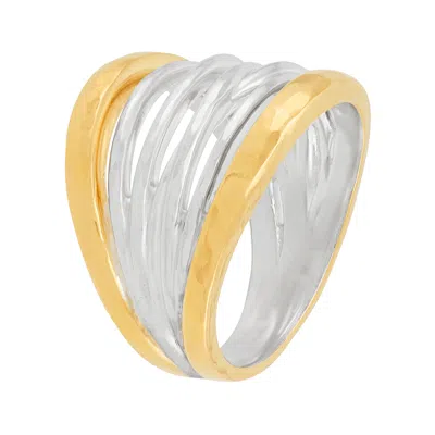 Silpada Spring" Sterling Silver With 18k Yellow Gold Plating Ring In Multi
