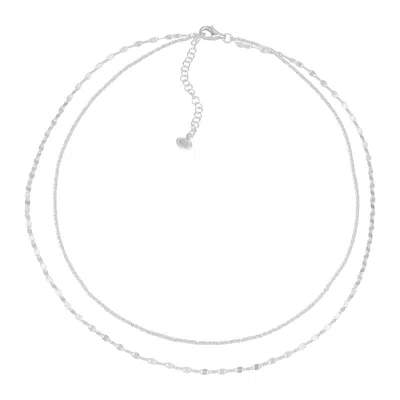 Silpada Soft Stack' Sterling Silver Chain Necklace, 16" + 2" In White