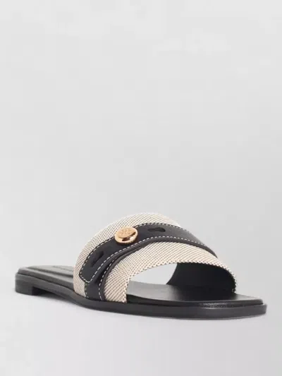 Tory Burch Beige Cotton Ovine Leather Rubber Thermoplastic Polyurethane Sandals In Multi