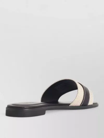 Tory Burch Beige Cotton Ovine Leather Rubber Thermoplastic Polyurethane Sandals In Multi