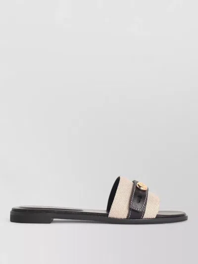 Tory Burch Beige Cotton Ovine Leather Rubber Thermoplastic Polyurethane Sandals In Multi