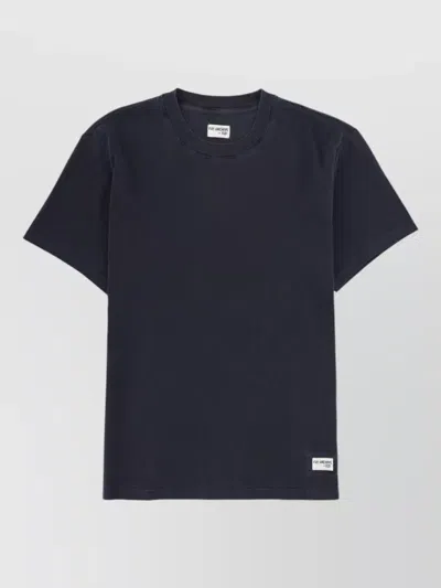 Fay Blue Solid Crew Neck T-shirt In Blue