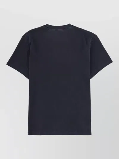 Fay Blue Solid Crew Neck T-shirt In Blue