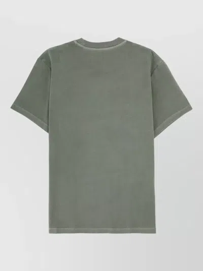 Fay Green Solid Crew Neck T-shirt In Green