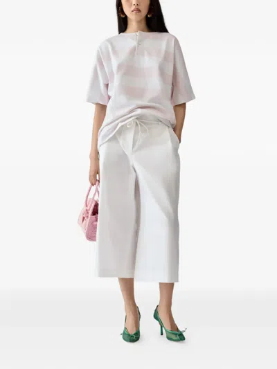 Jacquemus Le Marin High-rise Cotton-poplin Wide-leg Shorts In White