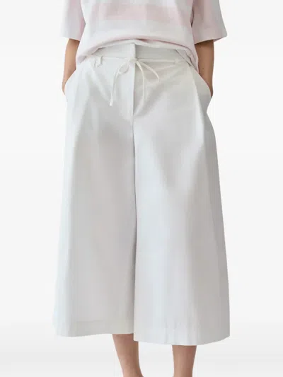 Jacquemus Le Marin High-rise Cotton-poplin Wide-leg Shorts In White