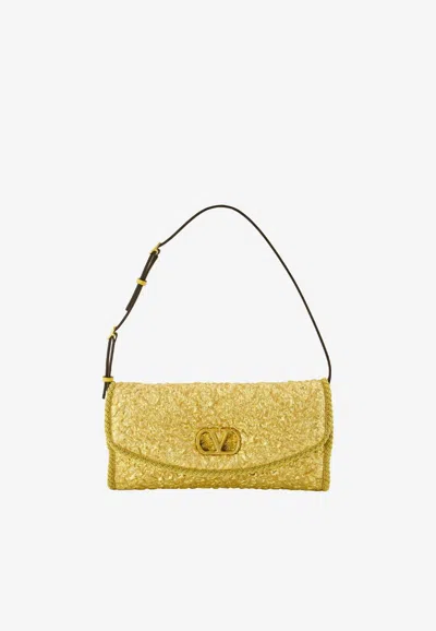 Valentino Garavani Mini Structured Handbag With Signature Detailing In Green