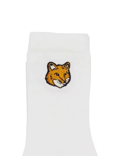 Maison Kitsuné Fox Head Patch Socks In White